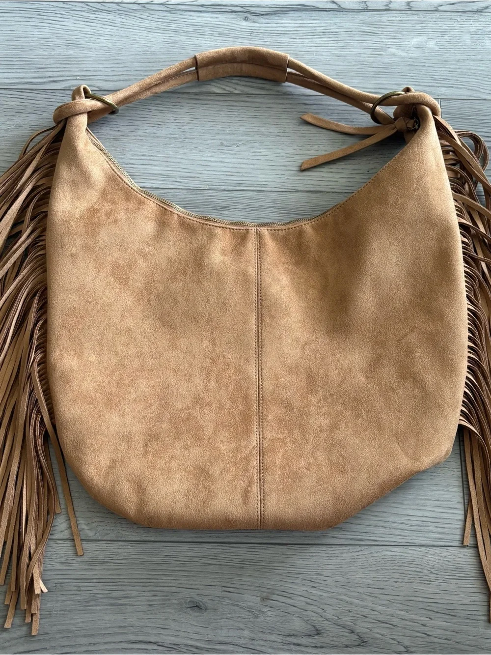 Abercrombie & Fitch Suede Fringe Hobo Bag - Picture 3 of 5